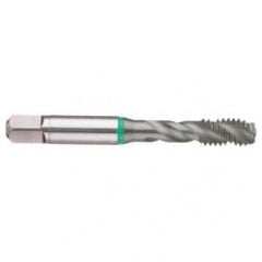 5/8-18 2B 3-Flute Cobalt Green Ring Semi-Bottoming 40 degree Spiral Flute Tap-TiCN - USA Tool & Supply