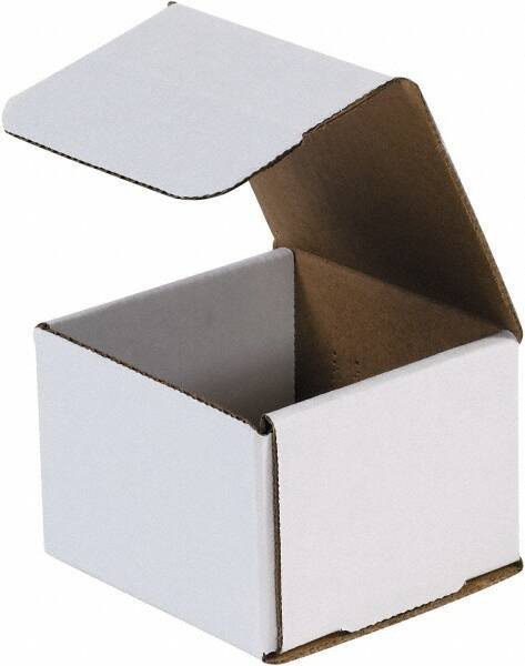 Made in USA - 4" Wide x 4" Long x 3" High Rectangle Crush Proof Mailers - 1 Wall, White - USA Tool & Supply