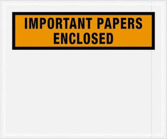 Value Collection - 500 Piece, 10" Long x 12" Wide, Packing List Envelope - Important Papers Enclosed, Orange - USA Tool & Supply