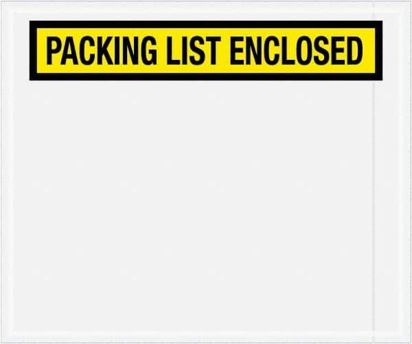 Value Collection - 500 Piece, 10" Long x 12" Wide, Packing List Envelope - Packing List Enclosed, Yellow - USA Tool & Supply
