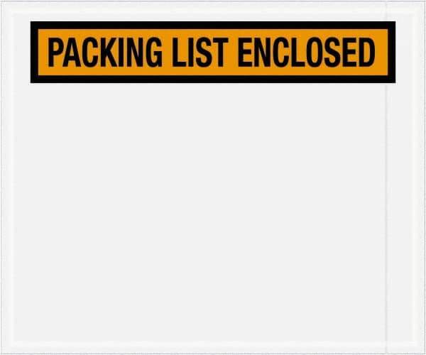 Value Collection - 500 Piece, 10" Long x 12" Wide, Packing List Envelope - Packing List Enclosed, Orange - USA Tool & Supply