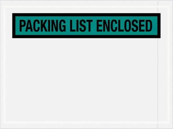 Value Collection - 1,000 Piece, 4-1/2" Long x 6" Wide, Packing List Envelope - Packing List Enclosed, Green - USA Tool & Supply
