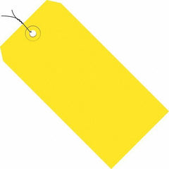 Made in USA - 3-1/4" High x 1-5/8" Long, Safety & Facility Blank Tag - Yellow Cardstock - USA Tool & Supply