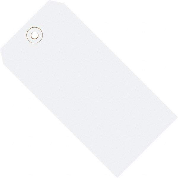 Made in USA - 6-1/4" High x 3-1/8" Long, Safety & Facility Blank Tag - White Cardstock - USA Tool & Supply