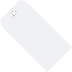 Made in USA - 5-3/4" High x 2-7/8" Long, Safety & Facility Blank Tag - White Cardstock - USA Tool & Supply