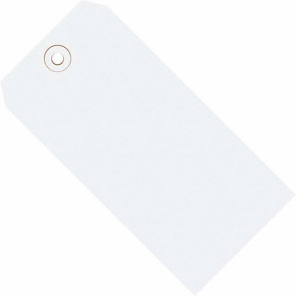 Made in USA - 5-1/4" High x 2-5/8" Long, Safety & Facility Blank Tag - White Cardstock - USA Tool & Supply