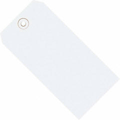 Made in USA - 5-1/4" High x 2-5/8" Long, Safety & Facility Blank Tag - White Cardstock - USA Tool & Supply