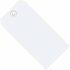 Made in USA - 4-1/4" High x 2-1/8" Long, Safety & Facility Blank Tag - White Cardstock - USA Tool & Supply