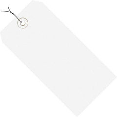 Made in USA - 5-1/4" High x 2-5/8" Long, Safety & Facility Blank Tag - White Cardstock - USA Tool & Supply