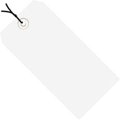 Made in USA - 5-1/4" High x 2-5/8" Long, Safety & Facility Blank Tag - White Cardstock - USA Tool & Supply