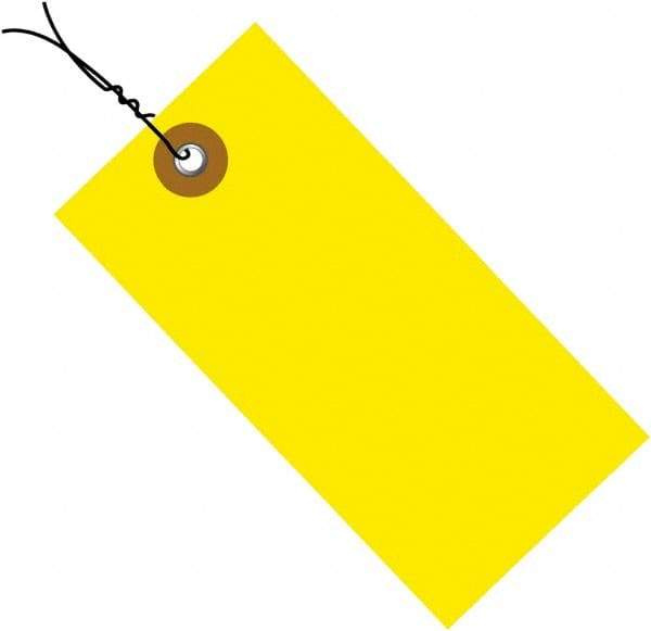 Dupont - 5-3/4" High x 2-7/8" Long, Safety & Facility Blank Tag - Yellow Spunbonded Olefin - USA Tool & Supply