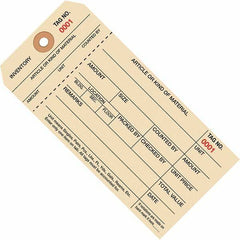 Made in USA - 6-1/4" High x 3-1/8" Long, Inventory, English Safety & Facility Numbered Tag - Manila Cardstock - USA Tool & Supply