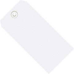 Made in USA - 8" High x 4" Long, Safety & Facility Blank Tag - White Cardstock - USA Tool & Supply