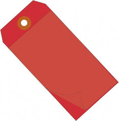 Made in USA - 6-1/4" High x 3-1/8" Long, Safety & Facility Blank Tag - Red Vinyl - USA Tool & Supply
