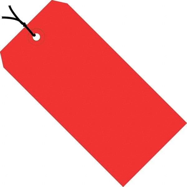 Made in USA - 5-3/4" High x 2-7/8" Long, Safety & Facility Blank Tag - Red Cardstock - USA Tool & Supply