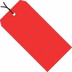 Made in USA - 5-1/4" High x 2-5/8" Long, Safety & Facility Blank Tag - Red Cardstock - USA Tool & Supply