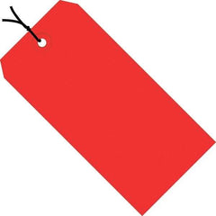 Made in USA - 3-3/4" High x 1-7/8" Long, Safety & Facility Blank Tag - Red Cardstock - USA Tool & Supply