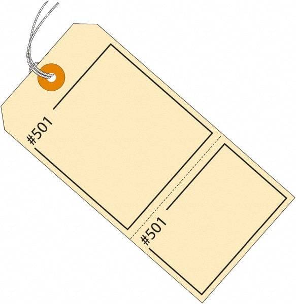Made in USA - 4-3/4" High x 2-3/8" Long, Numbered, English Safety & Facility Retail Tag - Manila Cardstock - USA Tool & Supply