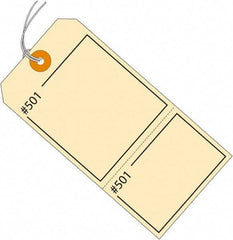 Made in USA - 4-3/4" High x 2-3/8" Long, Numbered, English Safety & Facility Retail Tag - Manila Cardstock - USA Tool & Supply