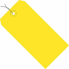 Made in USA - 8" High x 4" Long, Safety & Facility Blank Tag - Yellow Cardstock - USA Tool & Supply
