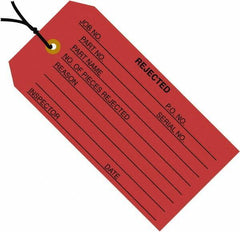 Made in USA - 4-3/4" High x 2-3/8" Long, Safety & Facility Blank Tag - Red Cardstock - USA Tool & Supply