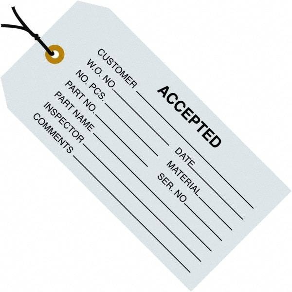 Made in USA - 4-3/4" High x 2-3/8" Long, Safety & Facility Blank Tag - Blue Cardstock - USA Tool & Supply