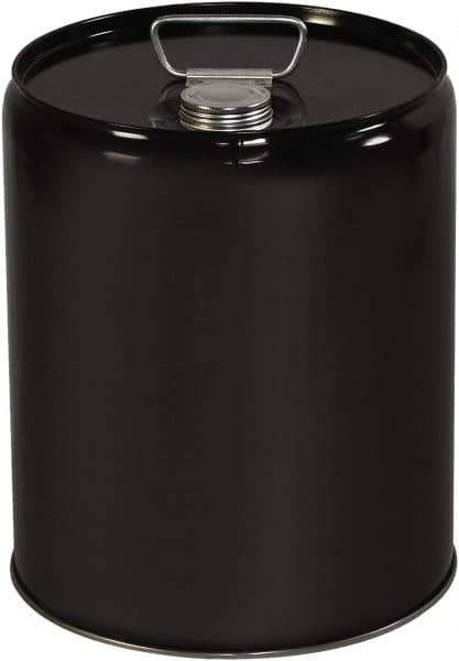 Made in USA - 5 Gal Gray Cylinder Metal Pail - 13-3/8" High - USA Tool & Supply