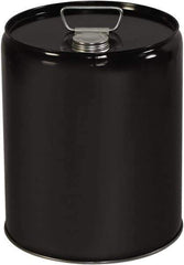 Made in USA - 5 Gal Gray Cylinder Metal Pail - 13-3/8" High - USA Tool & Supply