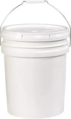 Made in USA - 5 Gal White Cylinder Metal Pail - 13-3/8" High - USA Tool & Supply