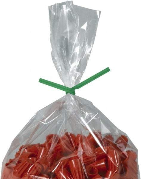 Made in USA - 7" Long, Bag Tie - Green - USA Tool & Supply