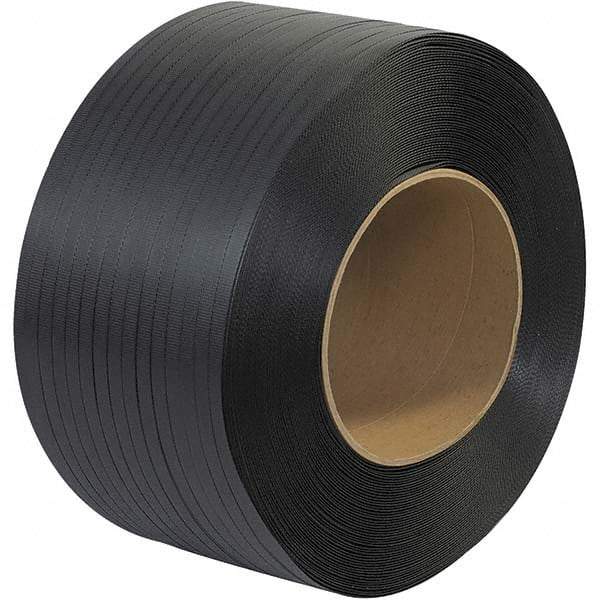 Made in USA - 9,000' Long x 1/2" Wide, Coil Case Polypropylene Strapping - 300 Lb Capacity, 0.015" Thick - USA Tool & Supply