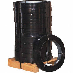 Made in USA - 1,710' Long x 3/4" Wide, Oscillated Coil Steel Strapping - 1,710 Lb Capacity, 0.023" Thick - USA Tool & Supply
