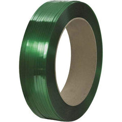 Made in USA - 10,500' Long x 1/2" Wide, Coil Case Polyester Hand Strapping - 500 Lb Capacity, 0.018" Thick - USA Tool & Supply