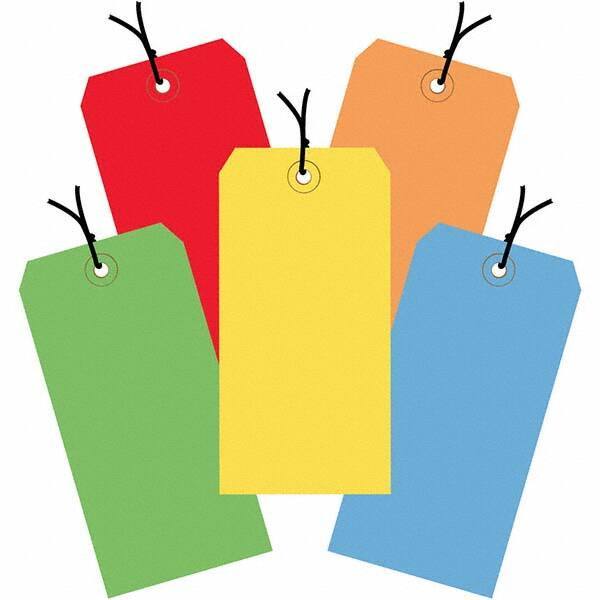 Made in USA - 6-1/4" High x 3-1/8" Long, Safety & Facility Blank Tag - Assorted Color Cardstock - USA Tool & Supply