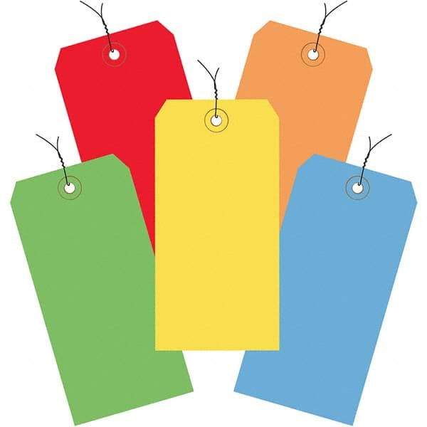 Made in USA - 6-1/4" High x 3-1/8" Long, Safety & Facility Blank Tag - Assorted Color Cardstock - USA Tool & Supply