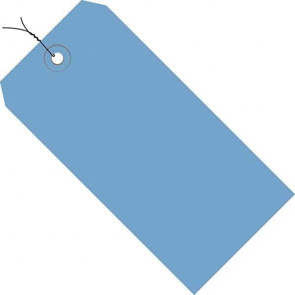 Made in USA - 2-3/4" High x 1-3/8" Long, English Safety & Facility Blank Tag - Dark Blue Cardstock - USA Tool & Supply