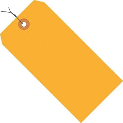 Made in USA - 3-1/4" High x 1-5/8" Long, Safety & Facility Blank Tag - Fluorescent Orange Cardstock - USA Tool & Supply