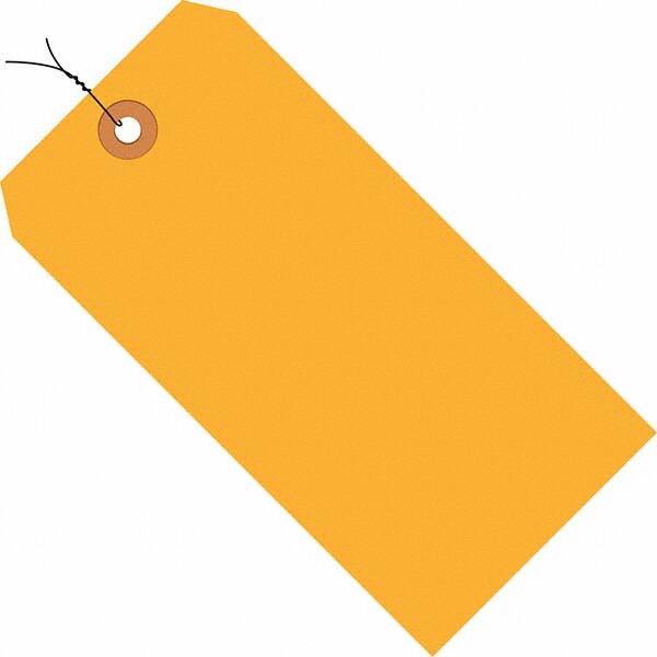 Made in USA - 5-3/4" High x 2-7/8" Long, Safety & Facility Blank Tag - Fluorescent Orange Cardstock - USA Tool & Supply