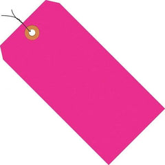 Made in USA - 2-3/4" High x 1-3/8" Long, Safety & Facility Blank Tag - Fluorescent Pink Cardstock - USA Tool & Supply