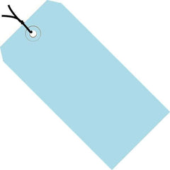 Made in USA - 4-3/4" High x 2-3/8" Long, Safety & Facility Blank Tag - Light Blue Cardstock - USA Tool & Supply