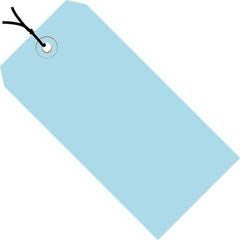 Made in USA - 5-3/4" High x 2-7/8" Long, Safety & Facility Blank Tag - Light Blue Cardstock - USA Tool & Supply
