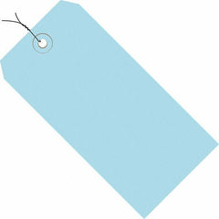 Made in USA - 3-3/4" High x 1-7/8" Long, Safety & Facility Blank Tag - Light Blue Cardstock - USA Tool & Supply