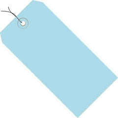 Made in USA - 6-1/4" High x 3-1/8" Long, Safety & Facility Blank Tag - Light Blue Cardstock - USA Tool & Supply