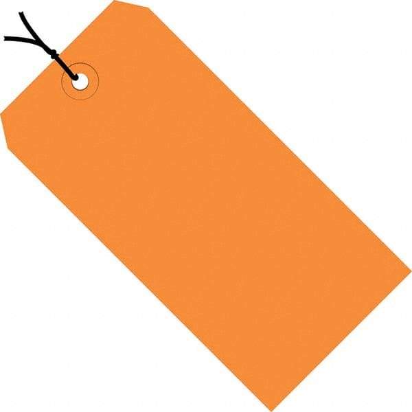 Made in USA - 6-1/4" High x 3-1/8" Long, Safety & Facility Blank Tag - Orange Cardstock - USA Tool & Supply