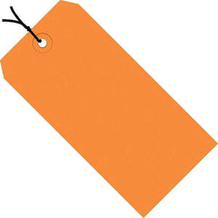 Made in USA - 6-1/4" High x 3-1/8" Long, Safety & Facility Blank Tag - Orange Cardstock - USA Tool & Supply