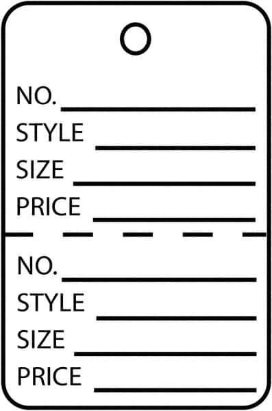 Made in USA - 1-1/4" High x 1-7/8" Long, General Information, English Safety & Facility Retail Tag - White Cardstock - USA Tool & Supply