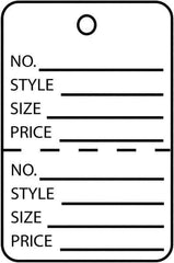 Made in USA - 1-1/4" High x 1-7/8" Long, General Information, English Safety & Facility Retail Tag - White Cardstock - USA Tool & Supply