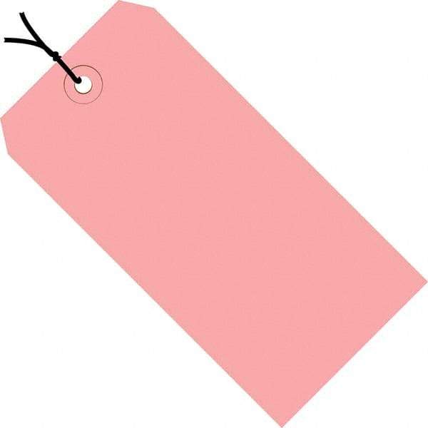 Made in USA - 3-1/4" High x 1-5/8" Long, Safety & Facility Blank Tag - Pink Cardstock - USA Tool & Supply