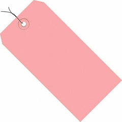 Made in USA - 5-3/4" High x 2-7/8" Long, Safety & Facility Blank Tag - Pink Cardstock - USA Tool & Supply