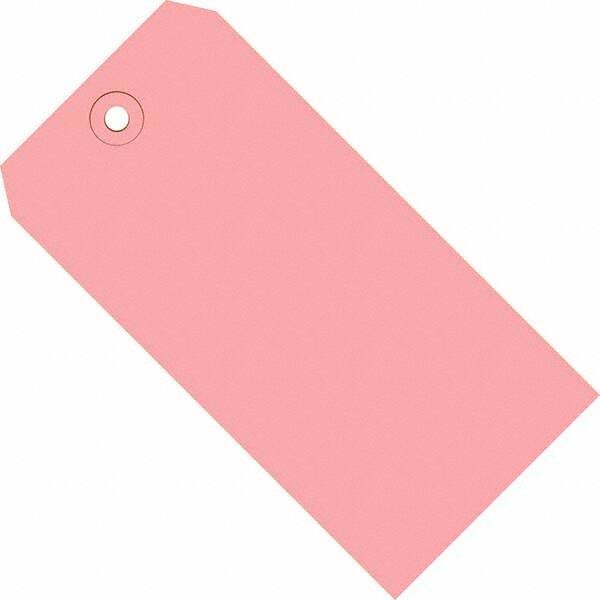 Made in USA - 3-1/4" High x 1-5/8" Long, Safety & Facility Blank Tag - Pink Cardstock - USA Tool & Supply